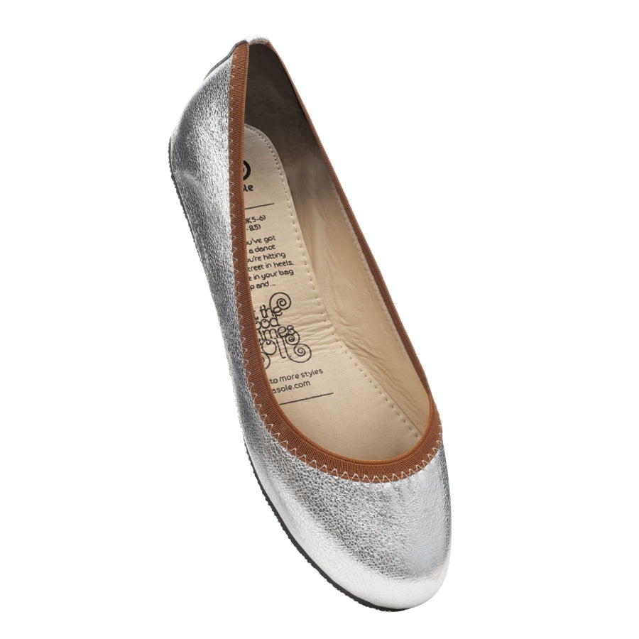 Silver single sole heels discount